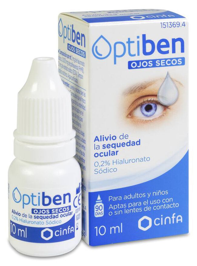 Optiben Ojos Secos Gotas Sequedad Ocular, 10 ml