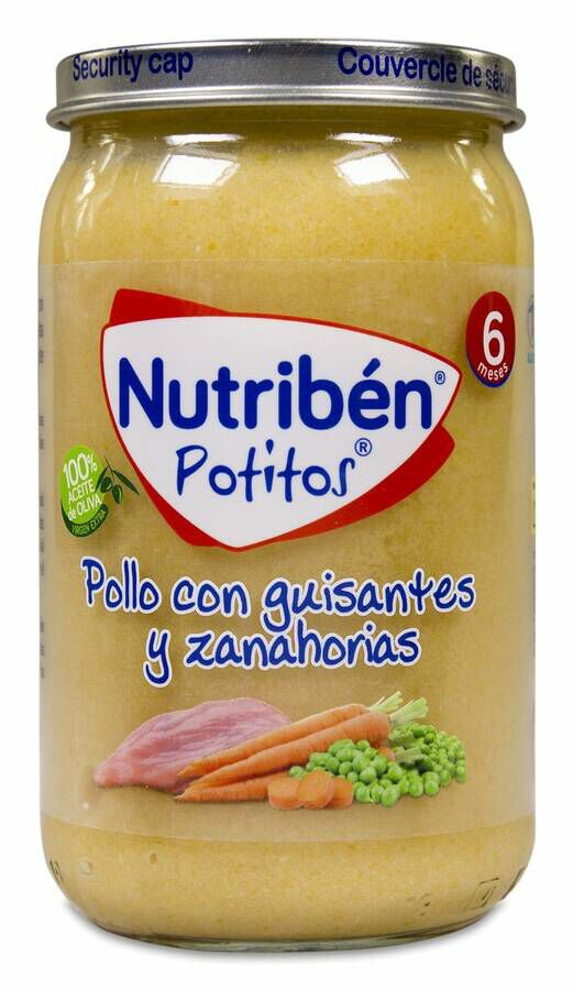 Comprar Nutribén Potitos Pollo con Guisantes y Zanahorias, 235 g | Welnia
