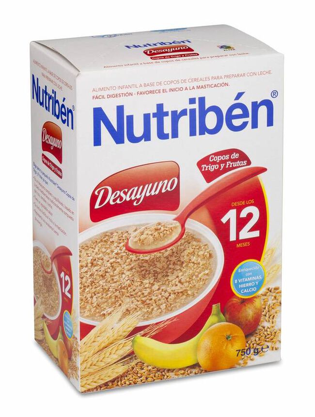 Nutribén Desayuno Copos de Trigo y Frutas, 750 g
