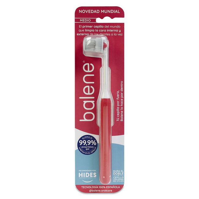 Balene Cepillo Dental Medio Coral, 1 Unidad