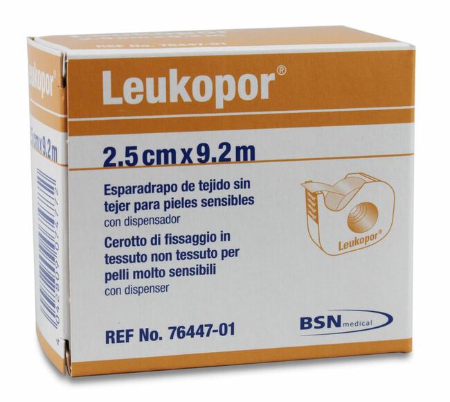 Leukopor Esparadrapo Con Dispensador 9,2 m x 2,5 cm, 1 Ud