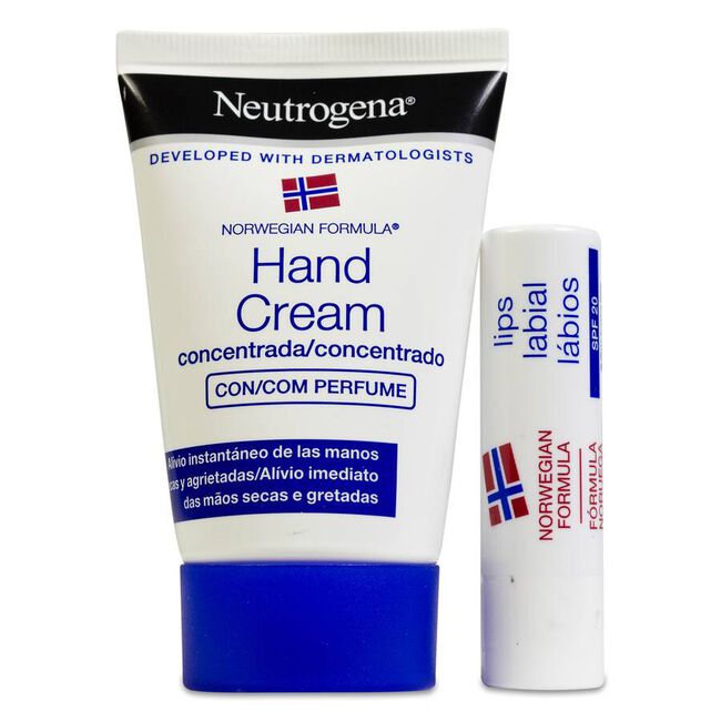 Pack Neutrogena Crema Manos + Stick Labial, 50 ml + 15 ml