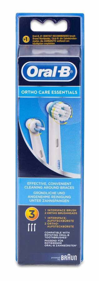 Oral-B Recambio Cepillo Dental Eléctrico Ortodoncia Ortho Care Essentials, 3 Uds