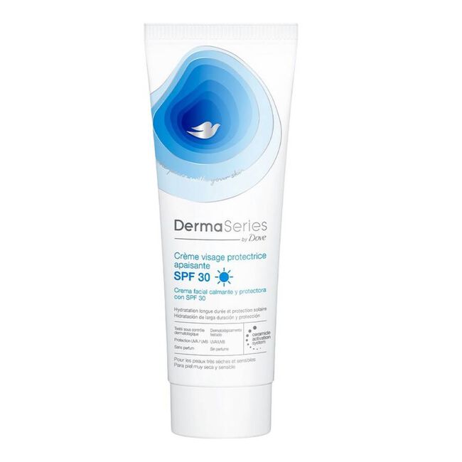 Dove Dermaseries Crema Facial Calmante Protectora SPF30, 50 ml