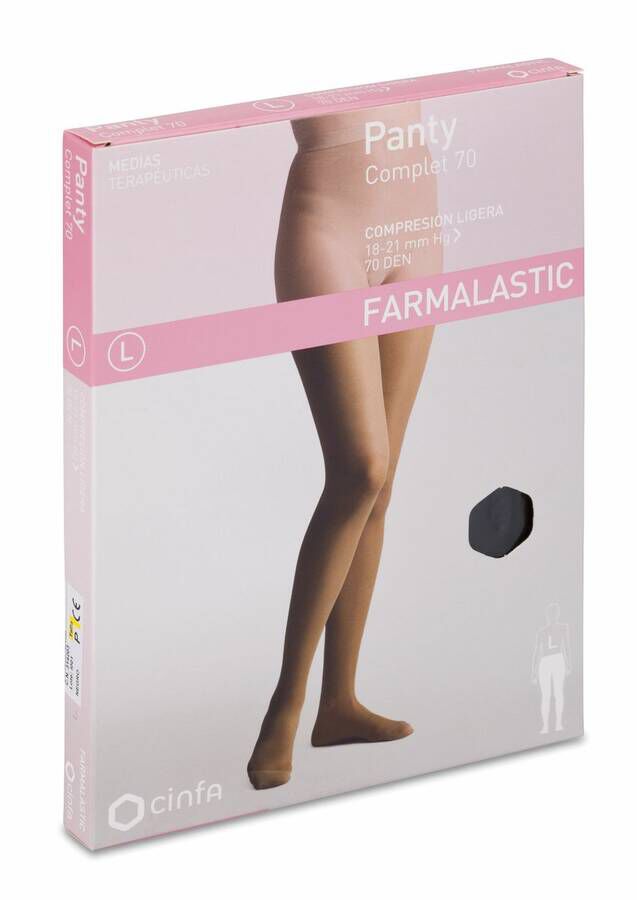 Farmalastic Panty Complet 70 Compresión Ligera Negro Pequeña, 1 Ud