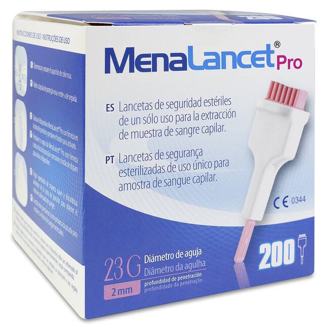 HTL-Strefa MenaLancet Pro Calibre 23G Profundidad 2.0 mm, 200 Unidades