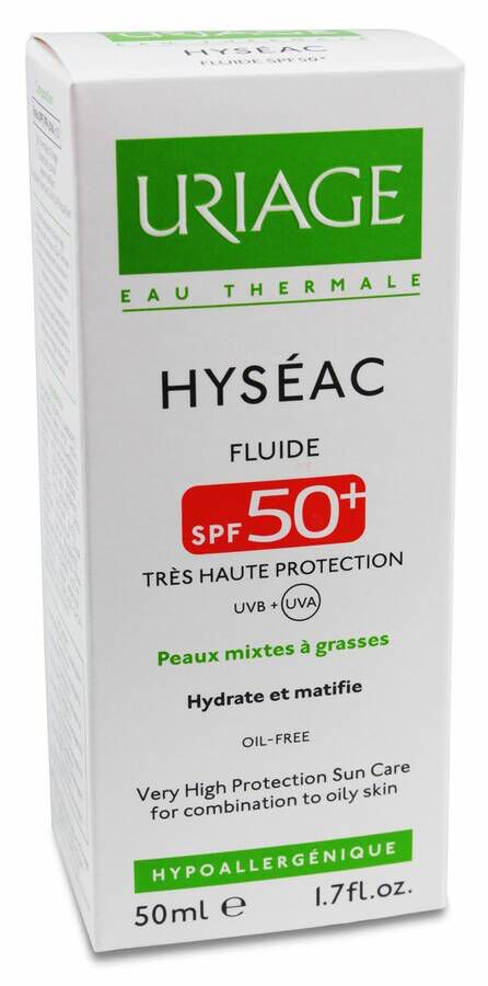 Uriage Hyséac Fluido Solar SPF 50 Piel Grasa, 50 ml