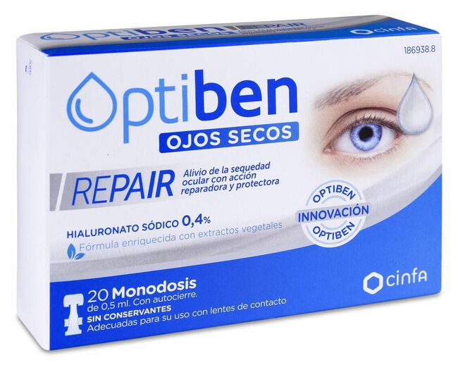 Optiben Ojos Secos Repair 0,5 ml, 20 Uds