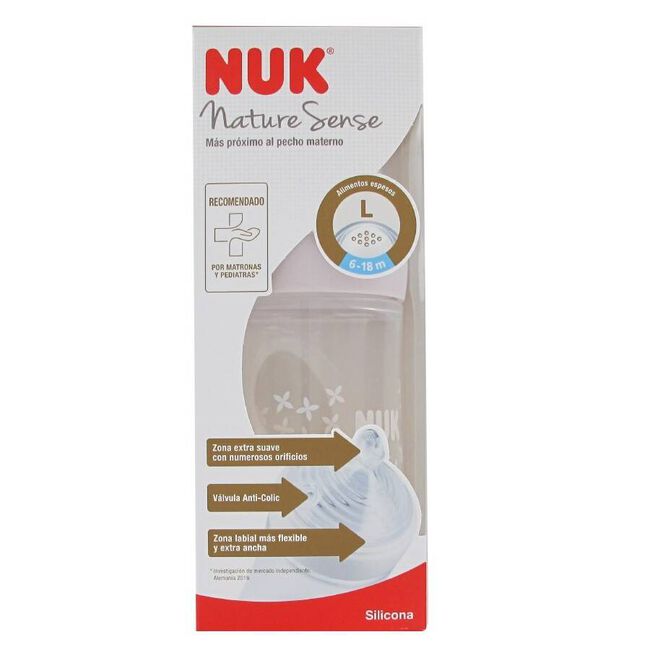 Nuk Nature Sense Biberón PP de 6 a 18 meses, 260 ml