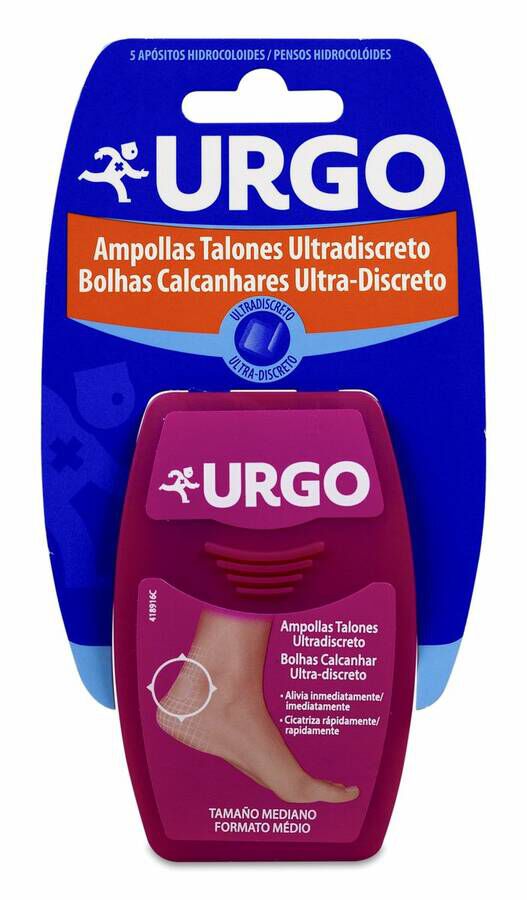 imagen de Urgo Ampollas Hidrocoloide Tal&oacute;n Ultradiscreto Tama&ntilde;o Mediano