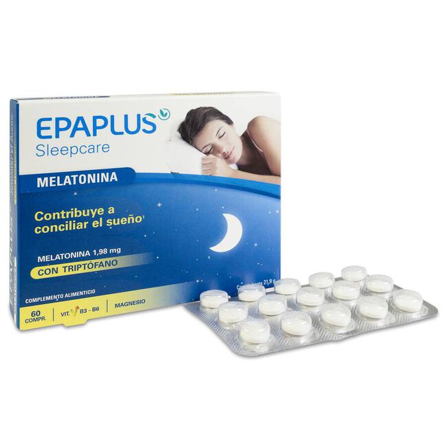 Epaplus Sleepcare Melatonina con Triptofano, 60 Comprimidos