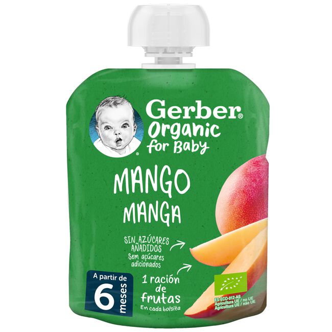 Gerber Organic Pouch de Mango, 90 gr