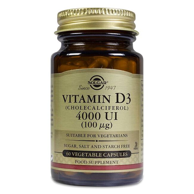 Solgar Vitamina D3 Inmunidad 4000 UI 100 µg, 60 Cápsulas