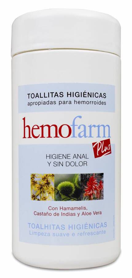 Hemofarm Plus Bote Toallitas, 60 Uds