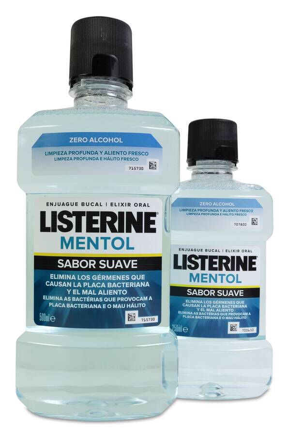 Pack Listerine Zero 500 ml + Listerine Mentol 250 ml