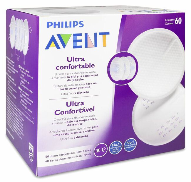 Philips Avent Discos de Lactancia Ultra Confortable, 60 Uds