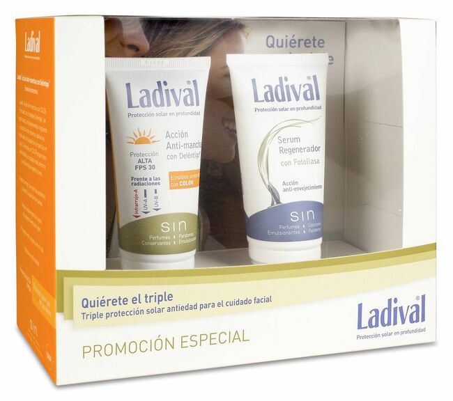 Pack Ladival Cofre Antiedad 30+ Color Acci&oacute;n Antimanchas + Serum Regenerador