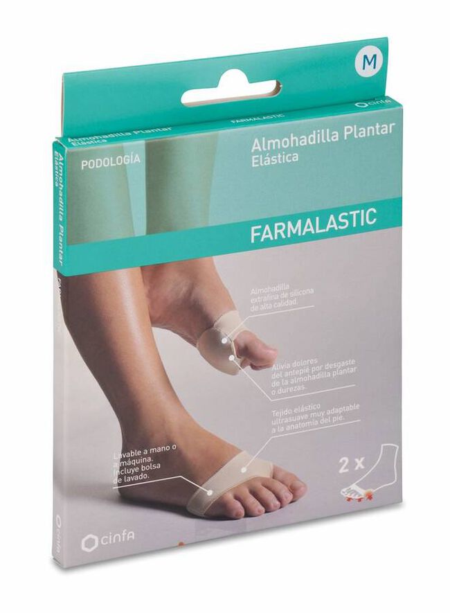Farmalastic Almohadilla Plantar Elástica Gel De Silicona Talla 39-41, 1 Par