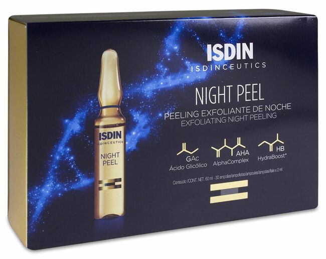 Isdin Isdinceutics Night Peel Peeling Exfoliante de Noche, 30 Ampollas