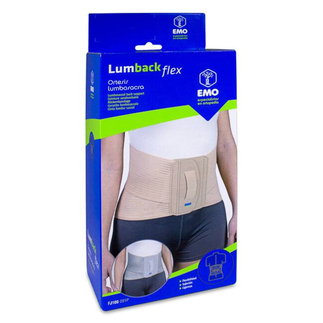 Emo FJ100 Lumback Flex Ortesis Faja Lumbosacra Talla L, 1 Unidad