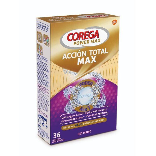 Corega Acción Total Max, 36 Uds