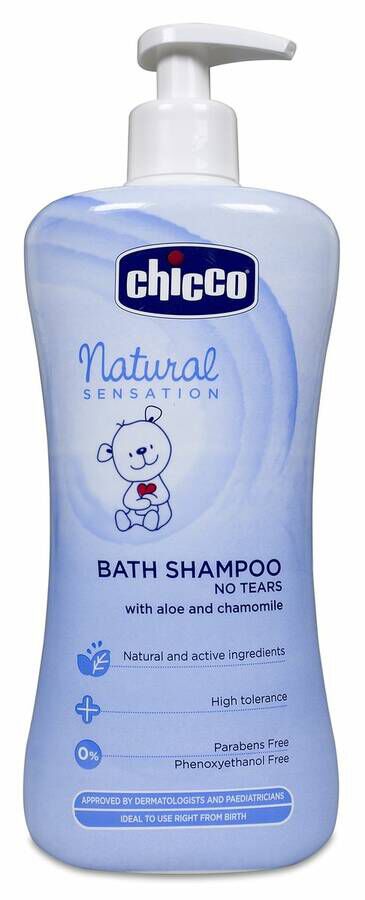 Chicco Natural Sensation Gel de Baño y Champú sin Lágrimas, 500 ml