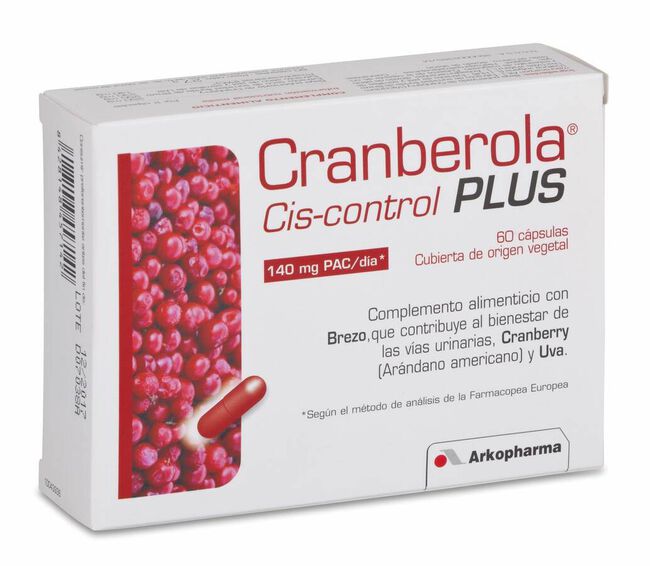 Arkopharma Cis-Control Cranberola Plus con Brezo, 60 Cápsulas