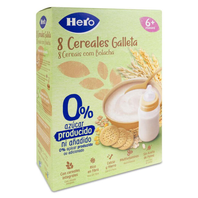 Hero Baby Papilla 8 Cereales Galleta Est, 340 gr