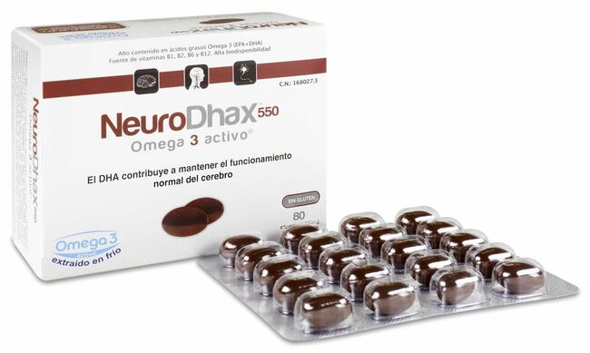 NeuroDhax Omega 550 mg, 80 Cápsulas