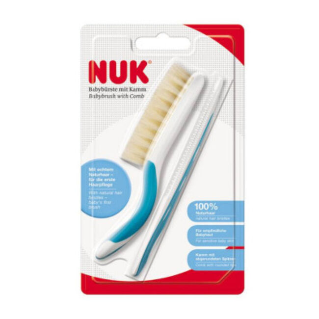 Nuk Cepillo Y Peine Para Bebé Azul, 2 unidades