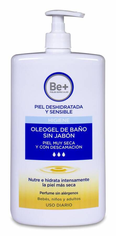 Be+ Oleogel Sin Jab&oacute;n para Piel Muy Seca y Con Descamaci&oacute;n, 1 L