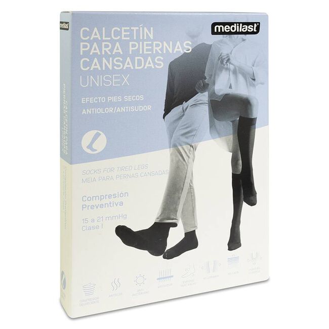 Medilast Calcetín para Piernas Cansadas Talla M Negro, 1 Ud