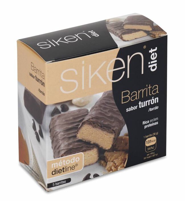 Siken Diet Barrita de Turrón, 5 Uds