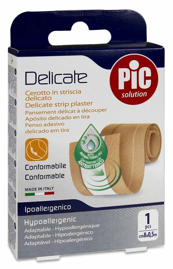 Pic Solution Apósitos Delicate Piel 8 cm x 0,5 m, 1 Ud