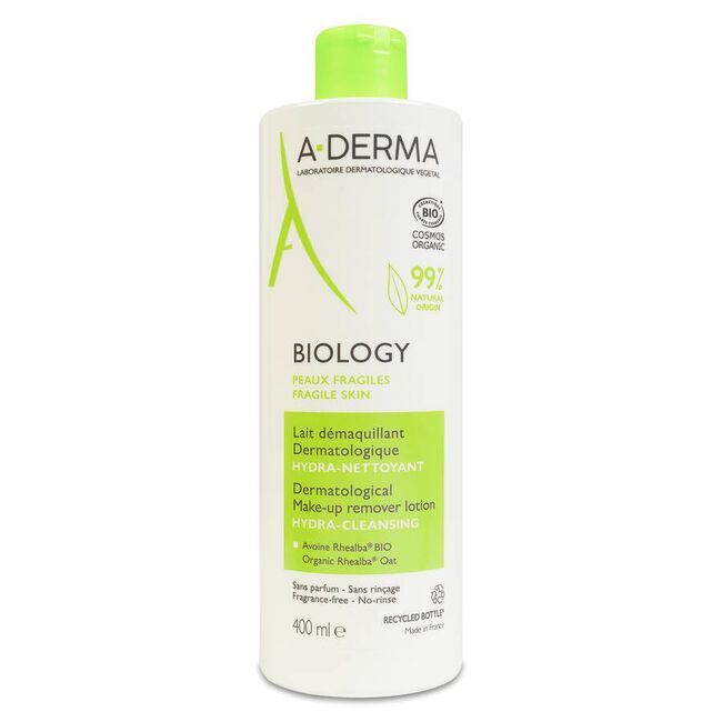 A-Derma Biology Leche Desmaquillante Dermatológica, 400 ml