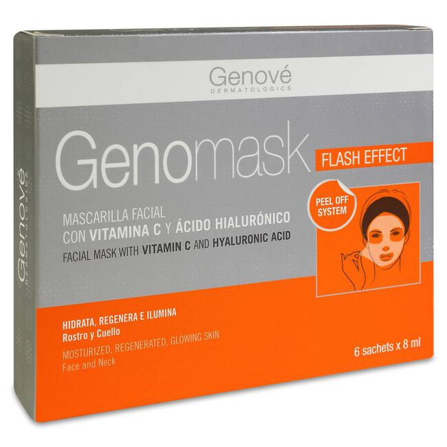 Genomask Mascarilla Facial con Vitamina C, 6 x 8ml
