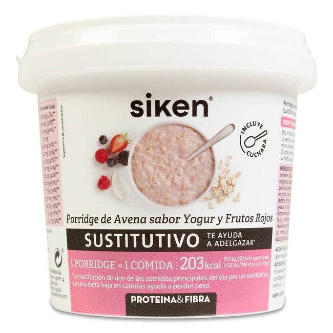 Siken Porridge Sustitutivo Frutos Rojos, 52 g