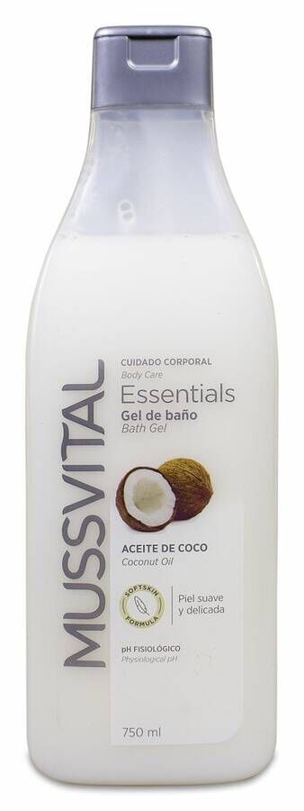 Mussvital Essentials Gel de Baño Aceite de Coco, 750 ml