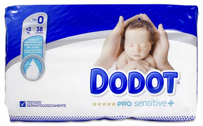Dodot Pro Sensitive Talla 0 <3 kg, 38 Uds