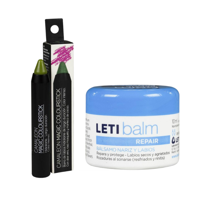 Pack Camaleon Magic Colourstick Color Verde + LETIbalm Bálsamo Reparador