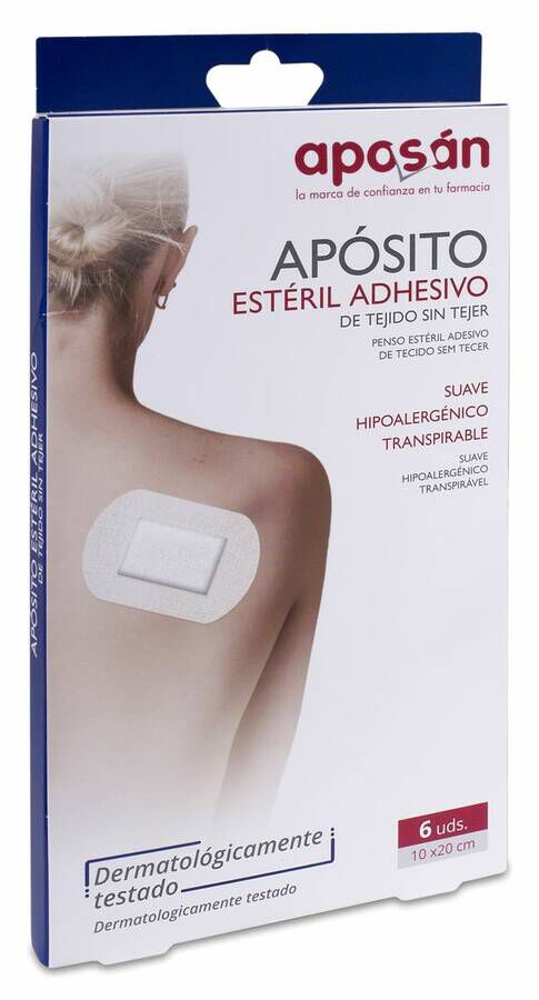 Aposán Apósito Estéril Adhesivo Tejido Sin Tejer 10x20 cm, 6 Uds