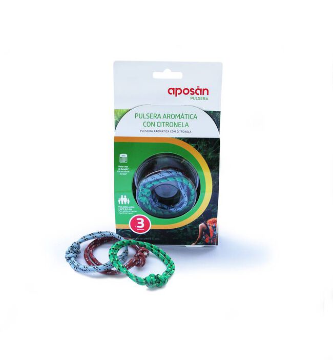 Aposán Pulsera Aromática de Citronela, 3 Unidades