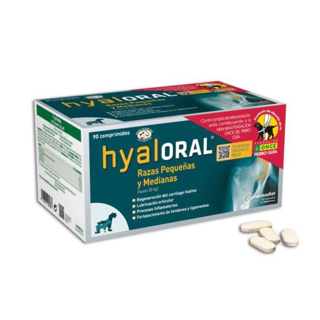 Pharmadiet Hyaloral Razas Pequeñas y Medianas -20 kg, 90 comprimidos