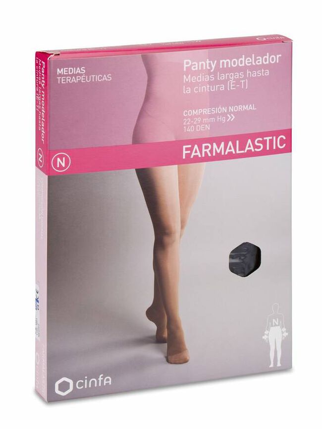 Farmalastic Panty Modelador Negro Compresión Normal Talla Grande, 1 Ud