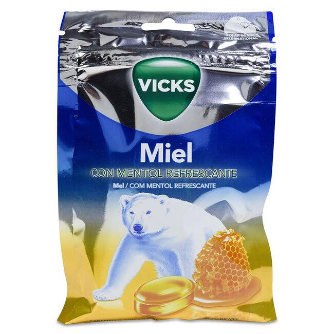 Vicks Praims Plus Caramelos Miel Refrescante, 72 g