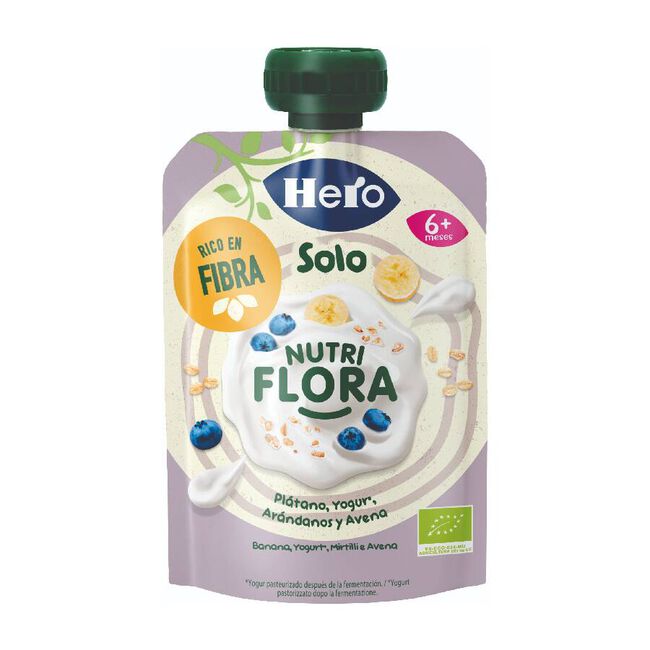 Hero Baby Solo Bolsita de Arándanos, Plátano, Yogur y Avena, 100 g