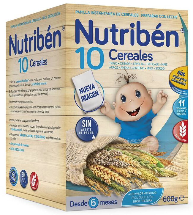 Nutribén Papilla 10 Cereales, 600 g