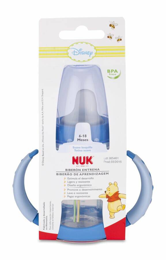 NUK Biberón Entrena FC PP Winnie The Pooh Silicona, 150 ml