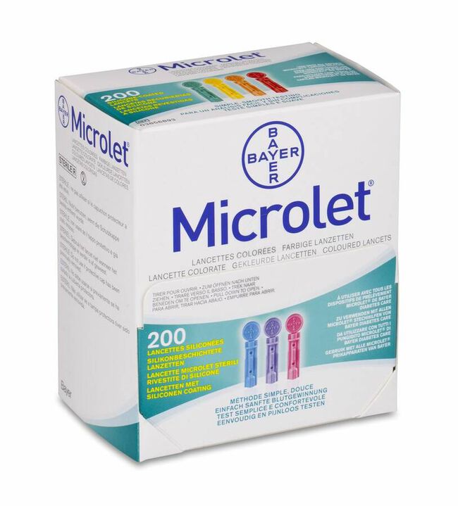 Microlet Lancetas de Colores, 200 unidades