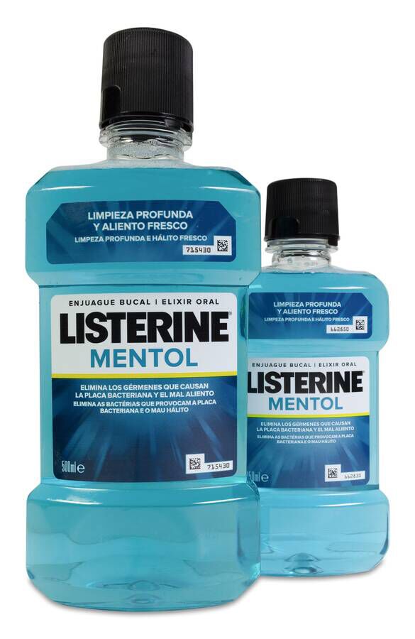 Pack Listerine Colutorio Mentol 500 ml + 250 ml 